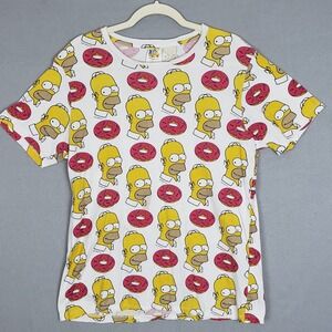 Forever 21 X Simpsons Homer & Donuts Graphic Tee Shirt Retro 90s Gamer Sz M Girl